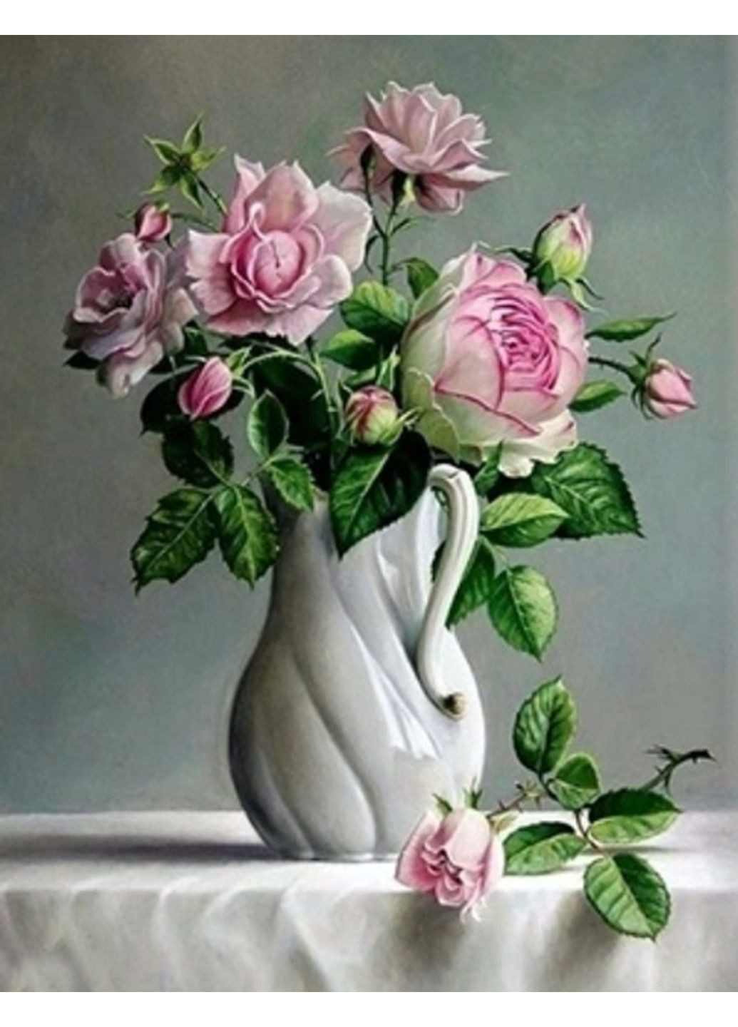 Алмазна мозаїка вишивка Букет троянд на підрамнику повна 5d 40х50 178996 No Brand (332208129)