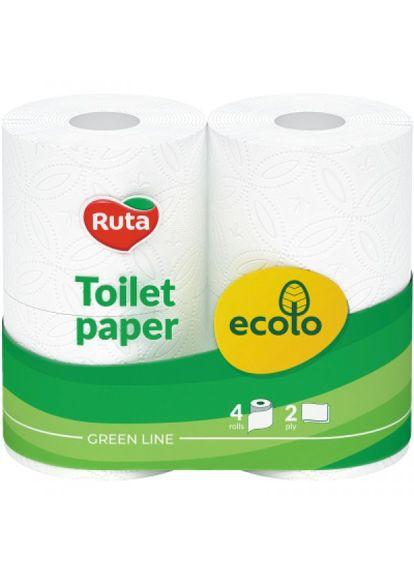 Туалетний папір Ruta ecolo 2 шари 4 рулони (268145453)