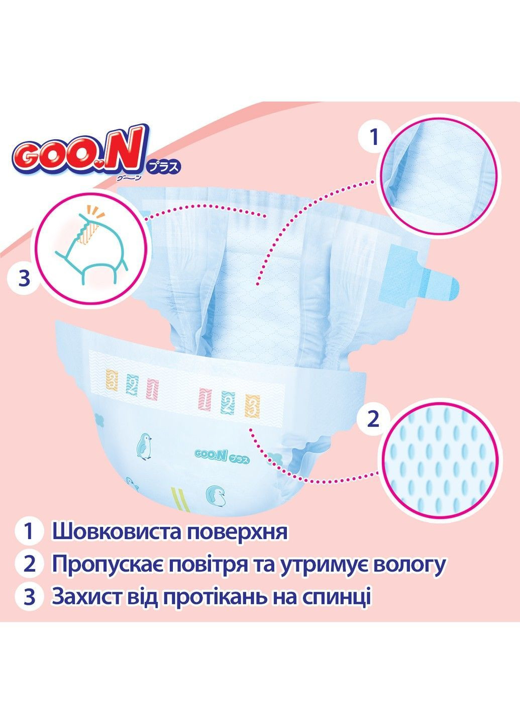 Підгузки Plus для дітей (розмір 3(M), 6-11 кг, 52 шт) Goo.N (366249585)