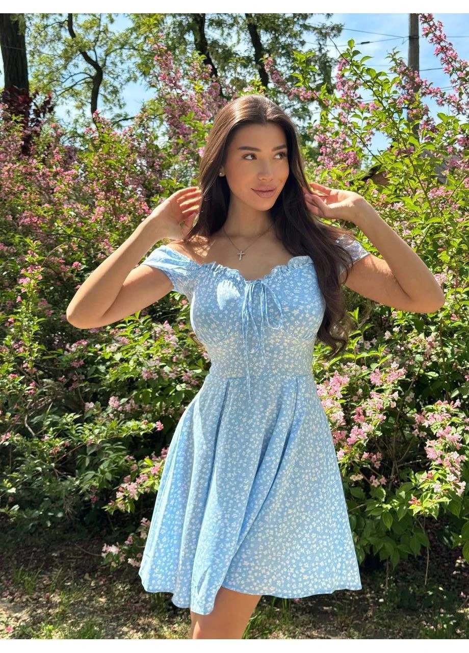 Блакитна сукня тканина soft No Brand