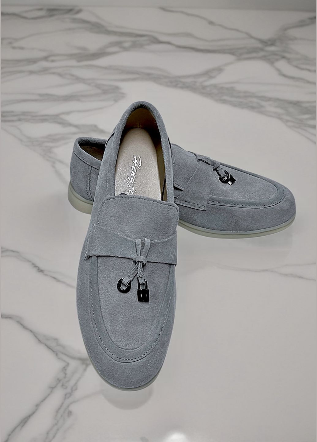 No Brand Туфли лоферы серый з натуральная замша, — демисезон (332994143)