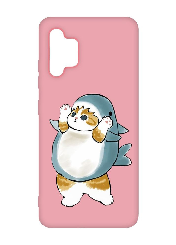 Матовий рожевий чохол на Samsung Galaxy A32:: Котик акула (принт 379) Creative (355404720)