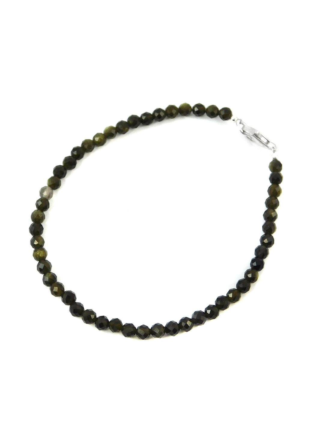 Эксклюзивный браслет Обсидиан, серебро 14 Fursa fashion (322313462)