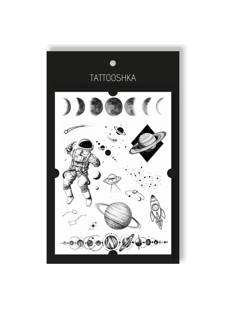 Набір тимчасових водостійких тату "Космос і планети" Tattooshka (314963902)