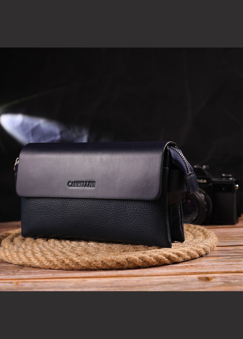 Добротный мужской клатч из натуральной комбинированной кожи 21565 Canpellini (334708952)