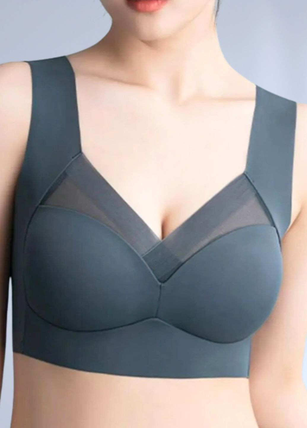 Топ женский с вставками сетки на декольте No Brand (346872185)