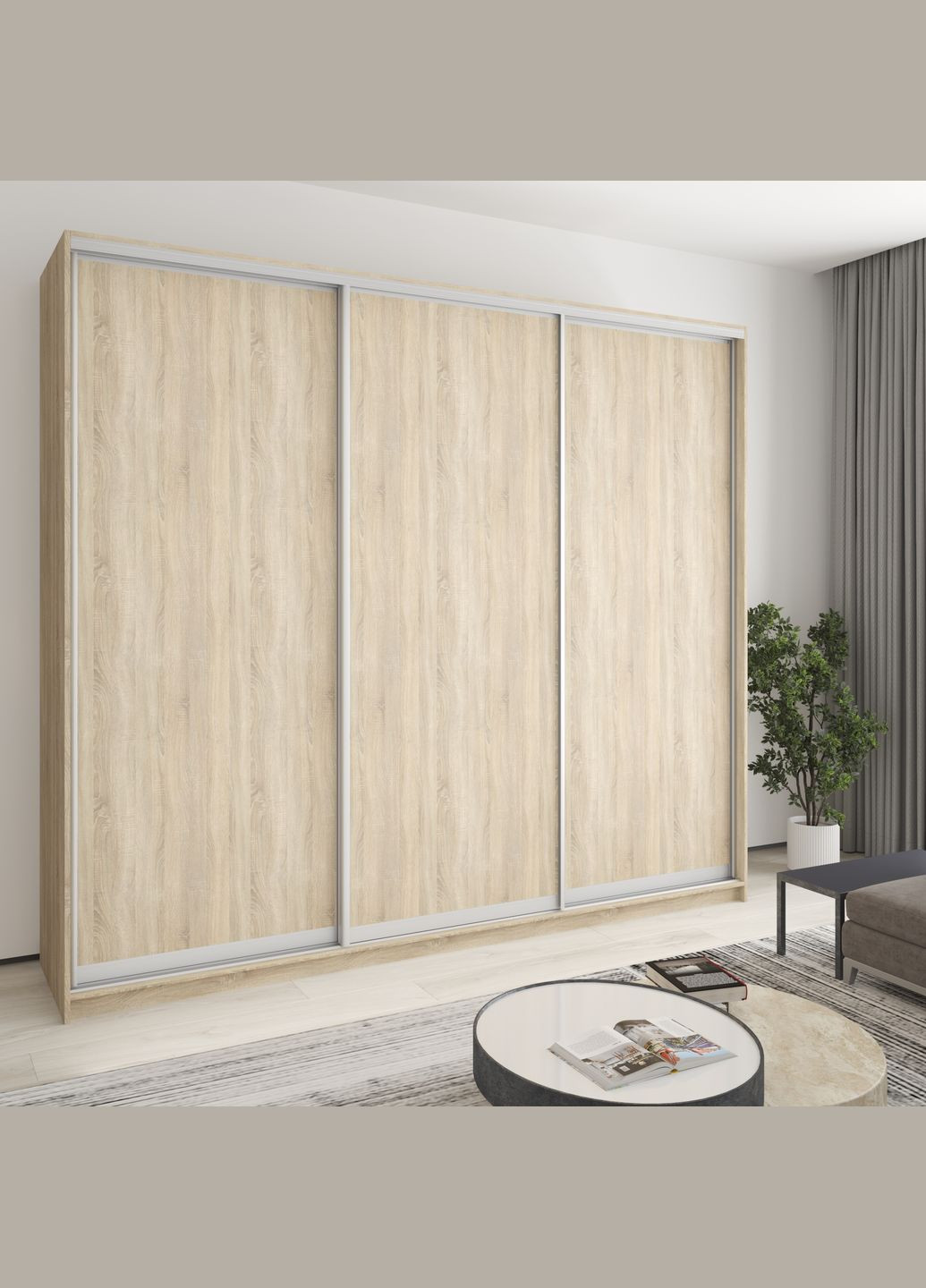 Шафа-купе тридверна Комбо AL 3ДСП 270x45x240 см (MBS-2055) MebelStar (346289809)