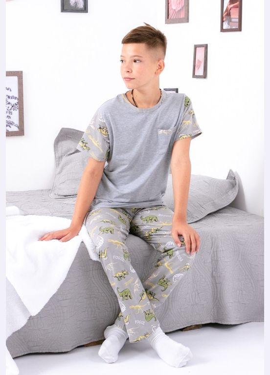 Сіра всесезон піжама для хлопчика (підліткова) (p-11771) Носи своє