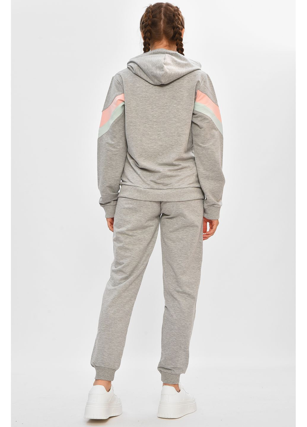 Серый демисезонный спортивный костюм подростковый для девочки серого цвета брючный Let's Shop