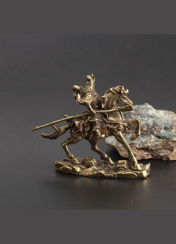 Старинная латунная миниатюра статуэтка китайский бог богатства воин Гуань Гун No Brand (292260711)
