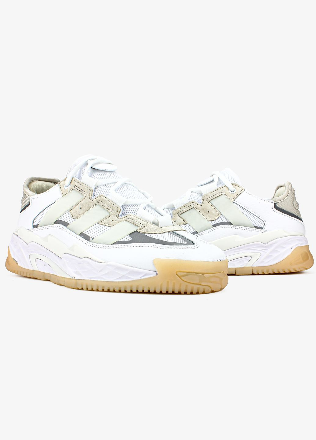 Білі Осінні кросівки чоловічі і жіночі adidas niteball white gum | адідас найтбол білі No Brand