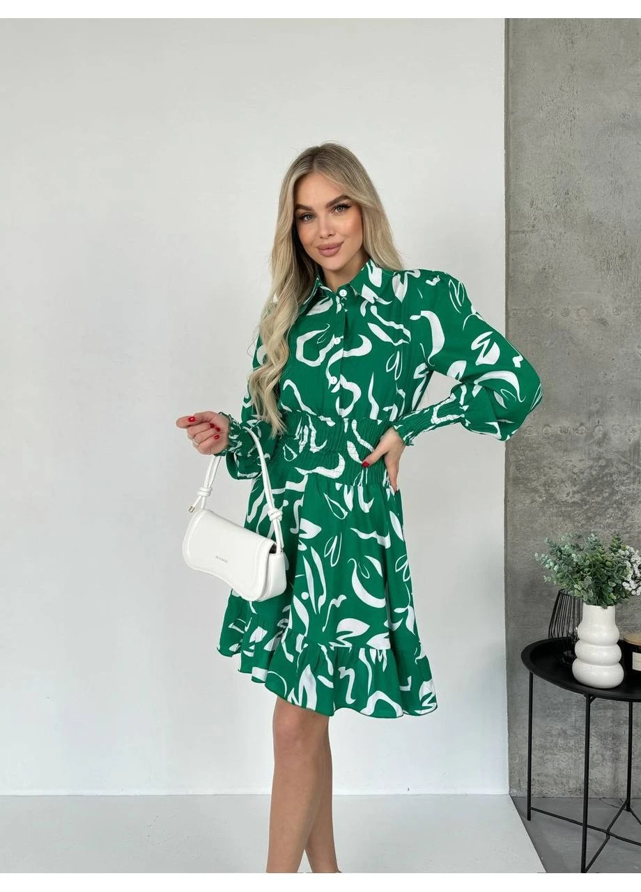 Темно-зеленое женское платье No Brand