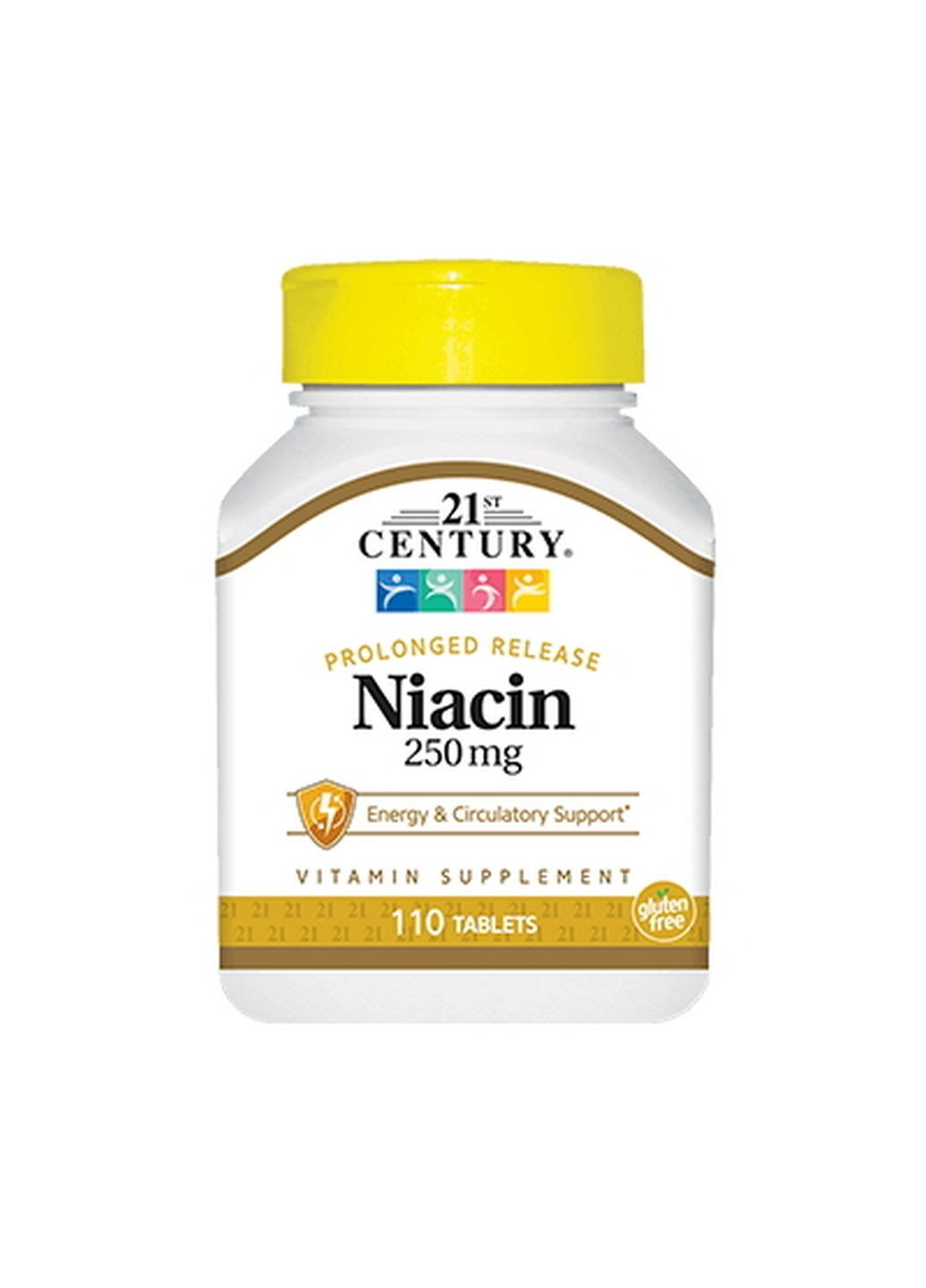 Вітаміни та мінерали Niacin 250 mg, 110 таблеток 21st Century (293477340)