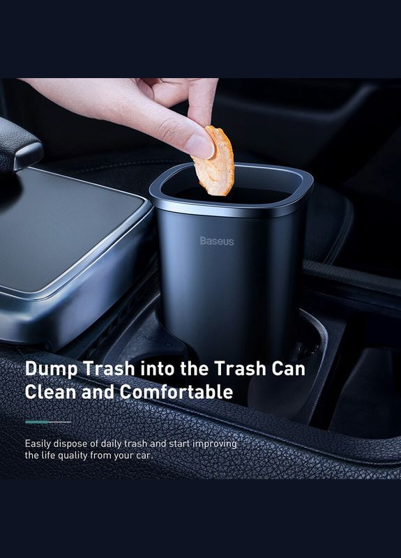 Відро для сміття — урна для авто Dustfree Vehicle-mounted Trash Can 0.8L CRLJT-A01 Baseus (279826531)