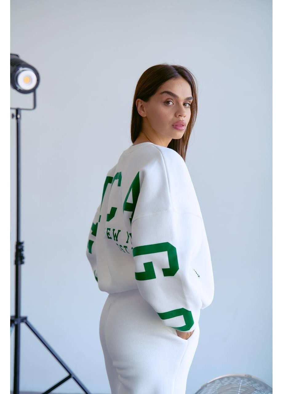 Молочний світшот жіночий — замір в описі Vione абстрактний без декору (368709029)