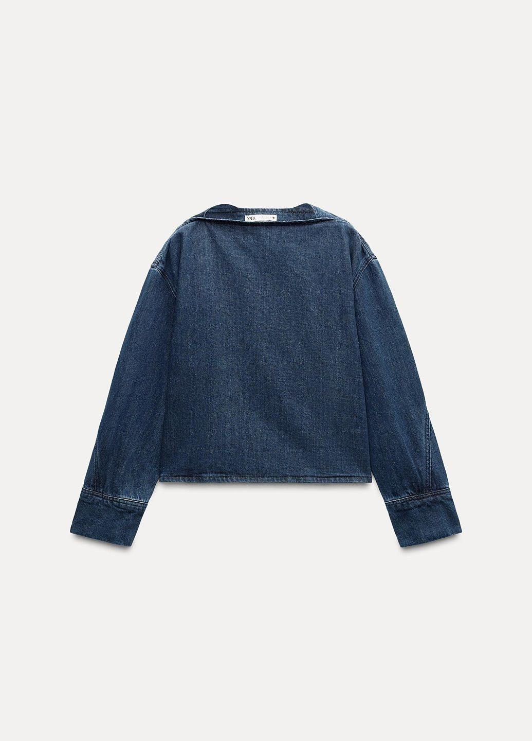 Синяя джинсовая рубашка однотонная Zara
