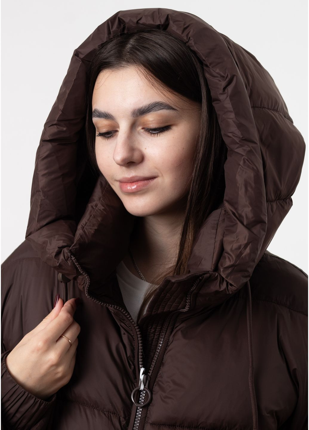 Темно-коричневый зимний Пуховик Towmy