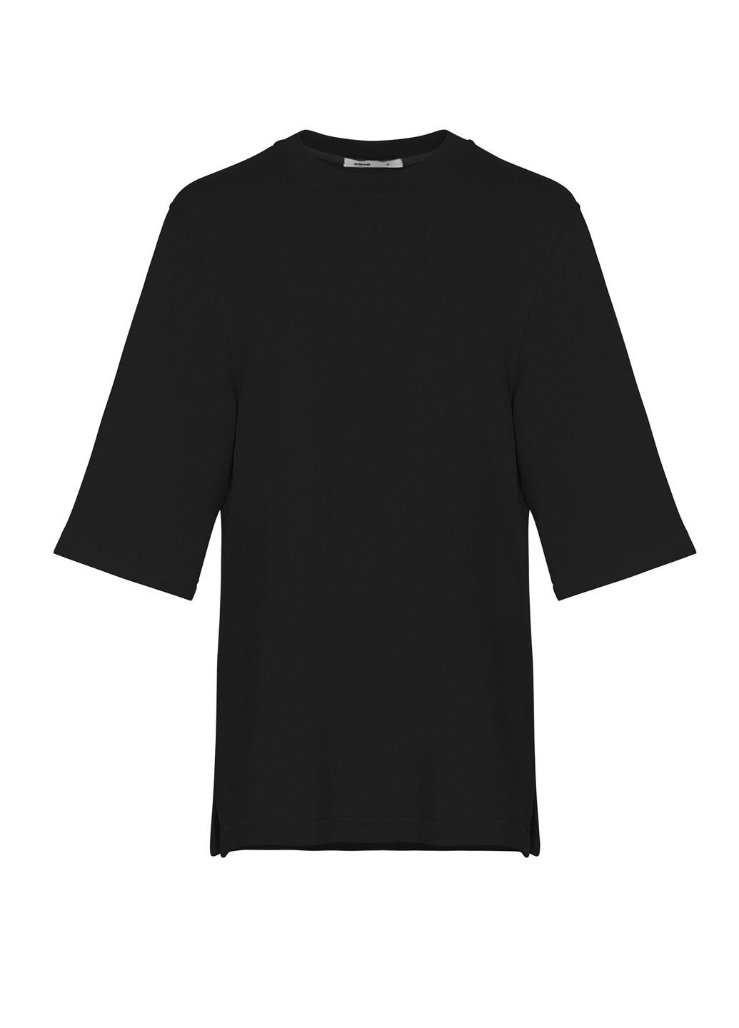 Черная летняя футболка с удлиненным рукавом. Garne