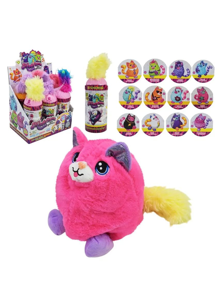 Мягкая интерактивная игрушка кот сюрприз в банке Misfittens C2372 в ассортименте No Brand (362429990)