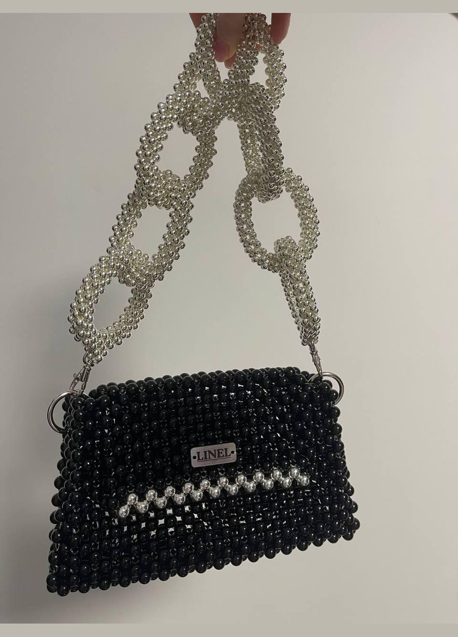 Сумка жіноча чорна з намистин ручна робота 023 Felicita (336377671)