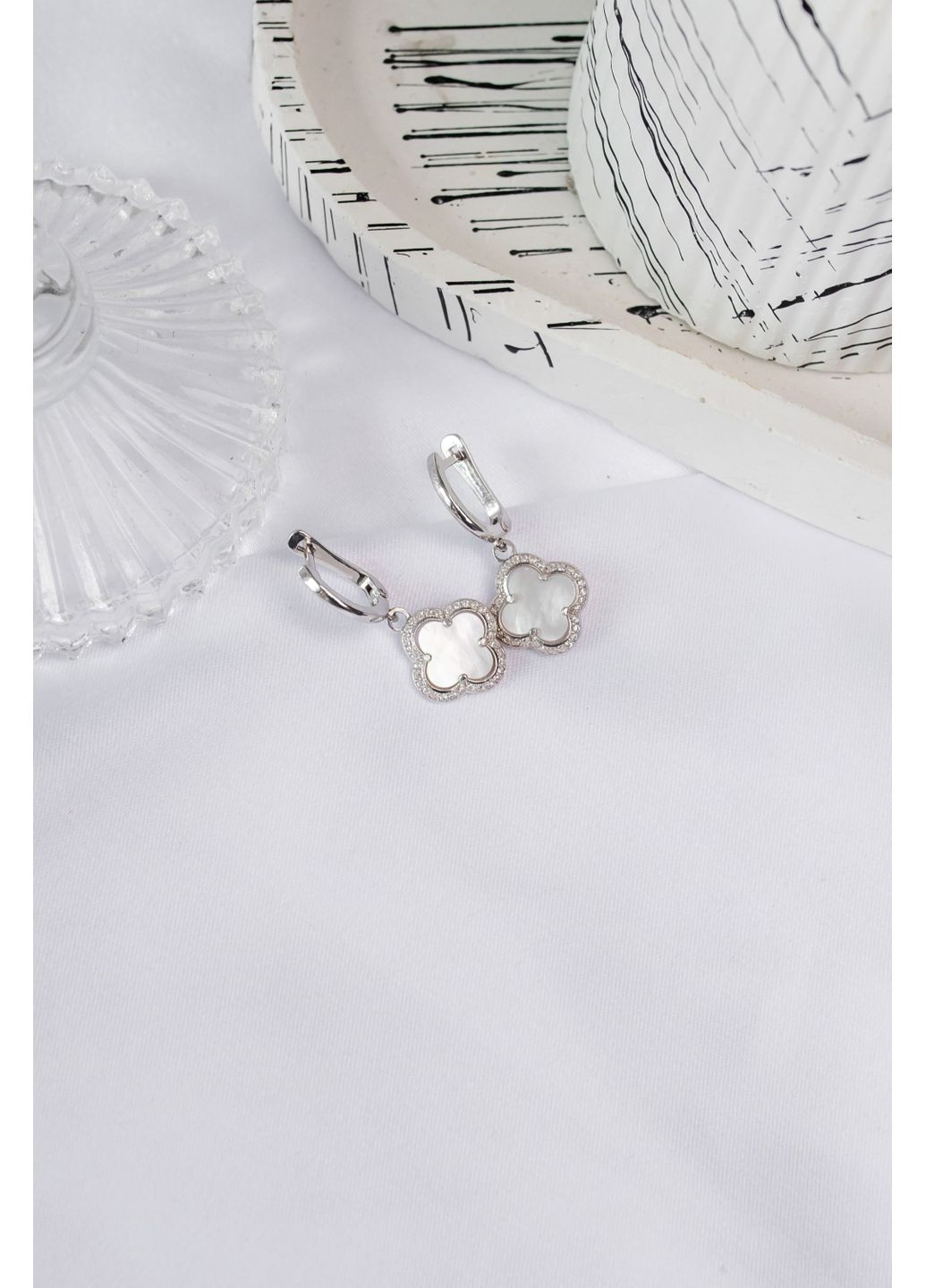 Серьги серебряные ослы в стиле Ван Клифф 158/4 No Brand (361225122)