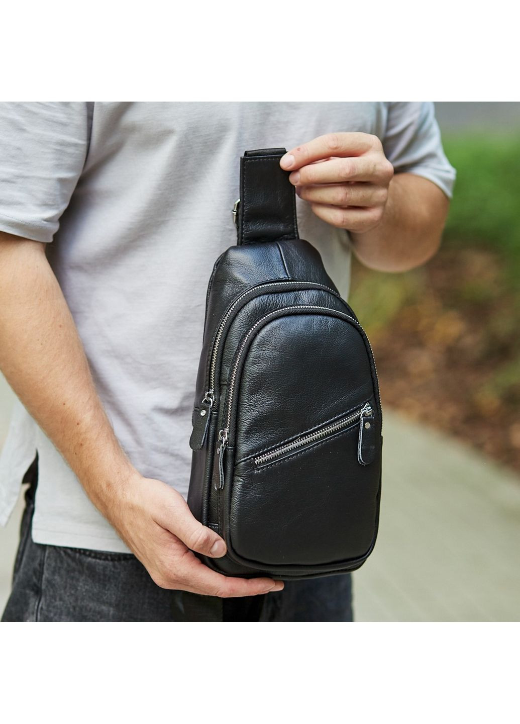 Чоловіча шкіряна сумка-слінг Tiding Bag (315874387)