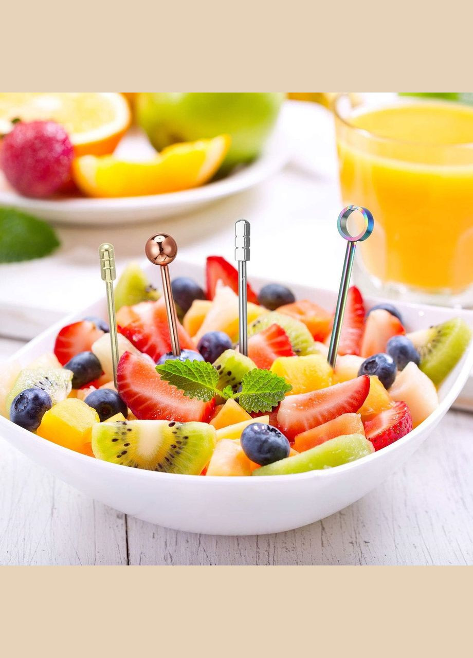 Шпажки из нержавеющей стали Око цвета радуги набор 10 шт многоразовые коктейльные шпажки для канапе REMY-DECOR (293245126)