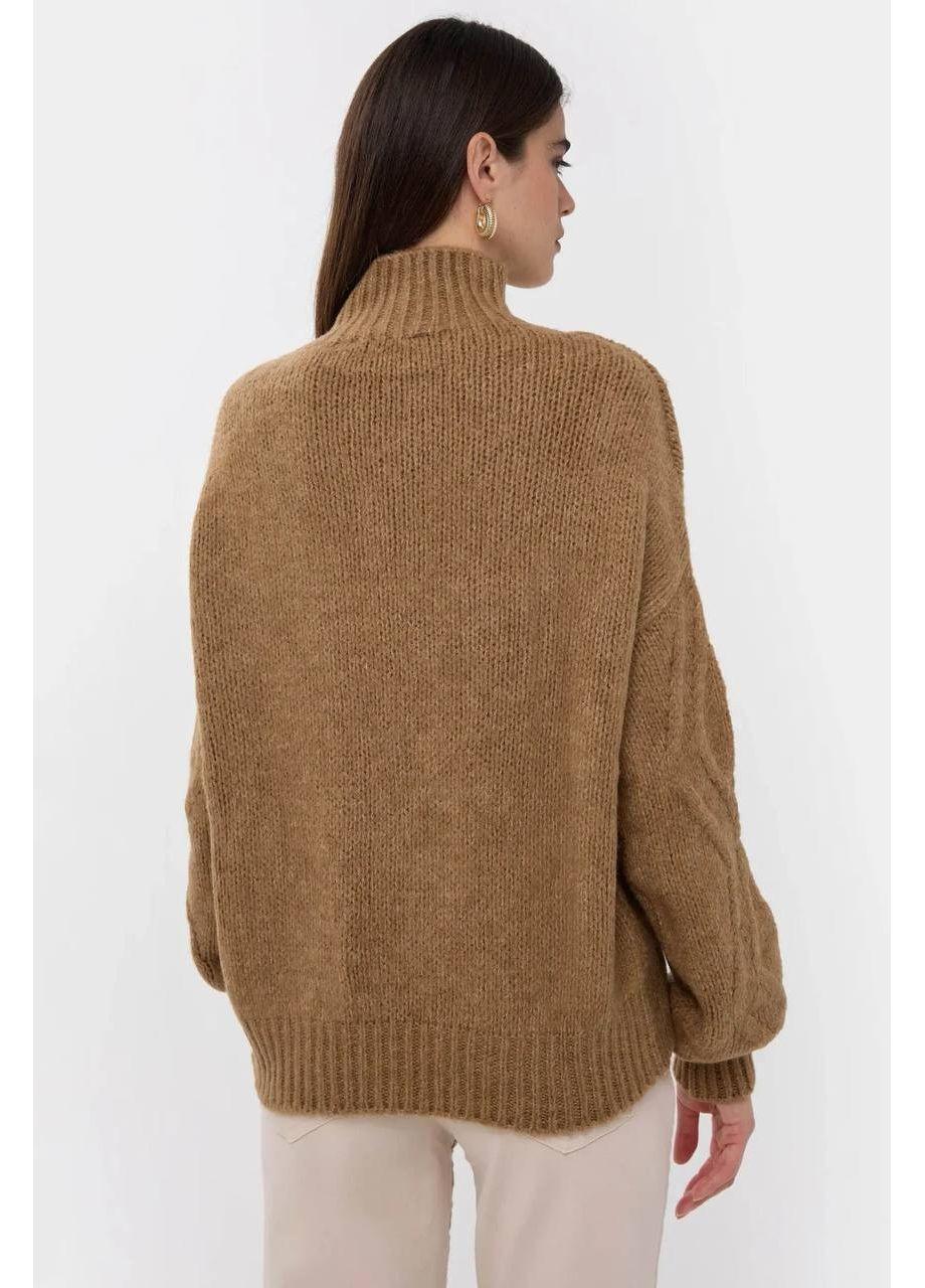 Світло-коричневий демісезонний турецький в’язаний светр із машинної в’язки — заміри в описі Vione