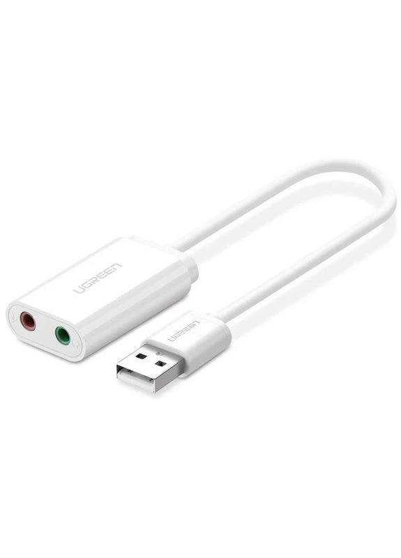 Звуковая карта USB AUX jack, TRRS (Mic + Ear), ALC4042 15cm Bila US205 Ugreen (395303625)