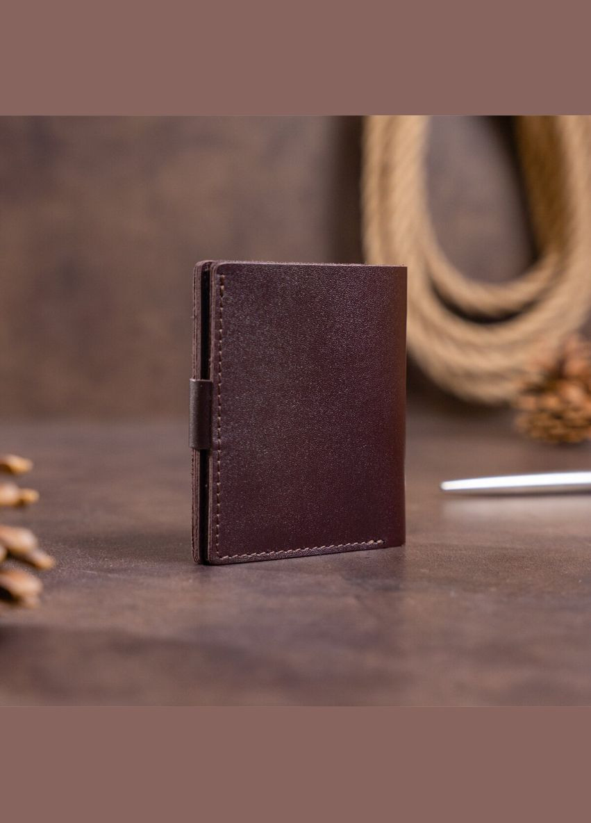 Портмоне для документів чоловіче вертикальне Шкіряне 16222 Коричневе Shvigel (306881865)