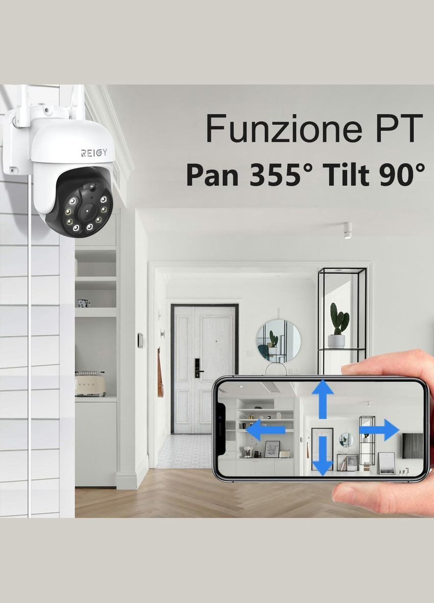 Зовнішня IP-камера WIFI на 360 градусів REIGY 5MP PT зовнішня камера спостереження сумісний з iOS/Android Rei (324048247)