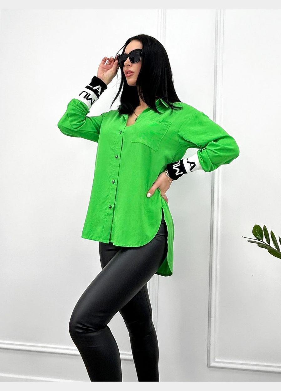 Зеленая удлиненная женская блуза Fashion Girl "Michelle"