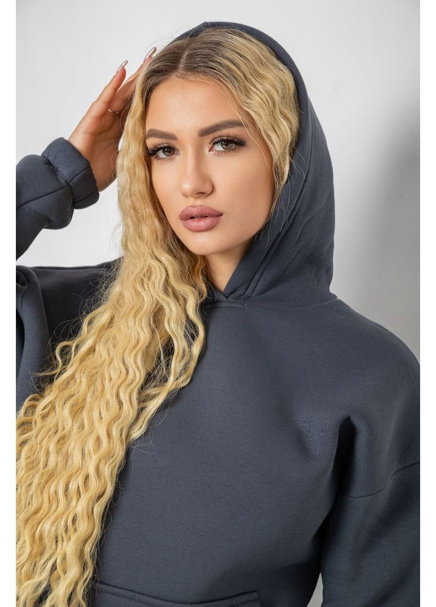 Худі жіночі тринитка на флісі розмір S-M сіро-бузковий Ager (361120078)