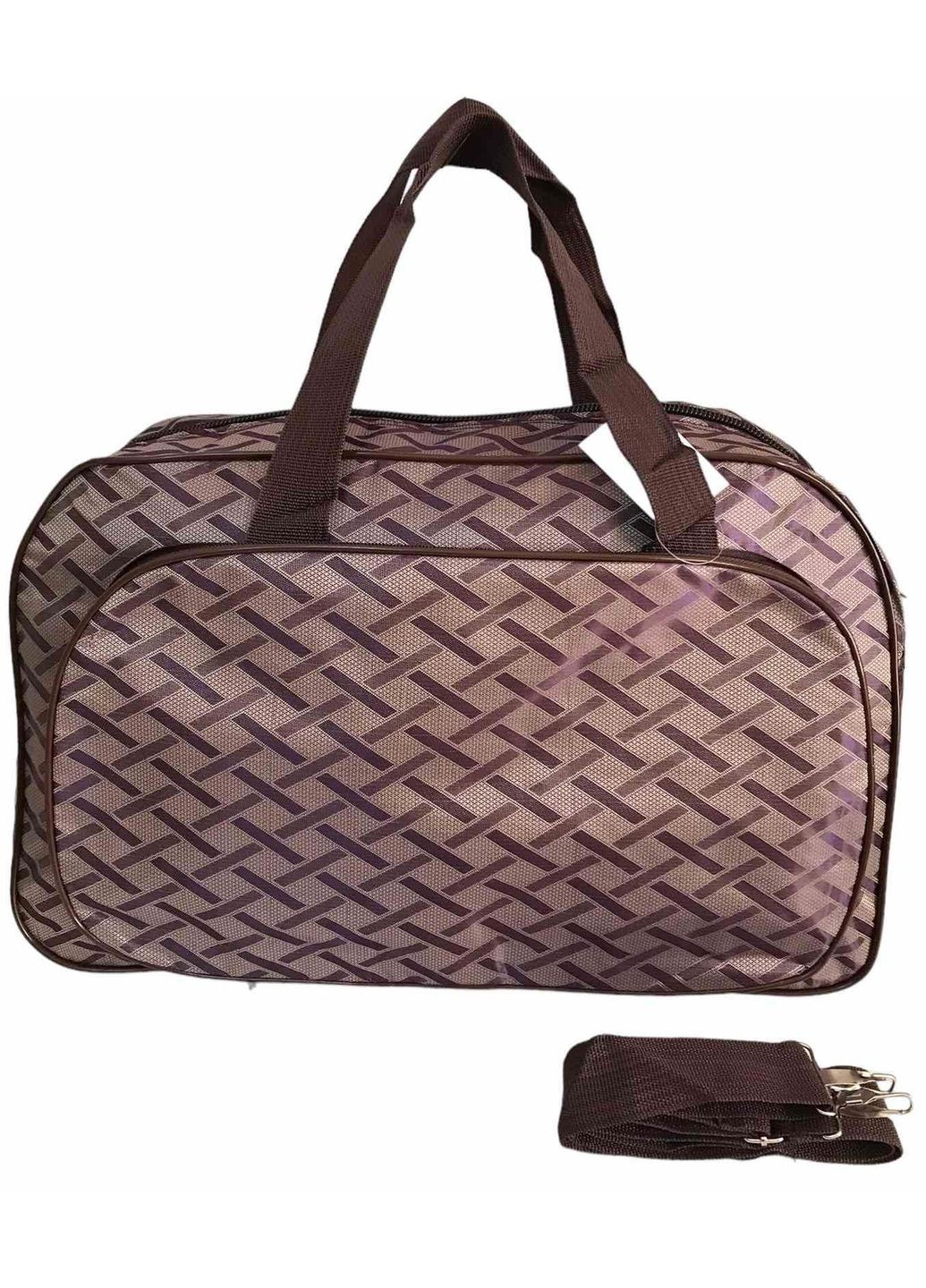 Сумка дорожная ручная кладь с длинным ремнем через плечо 41213 светло-коричневая No Brand (365439368)