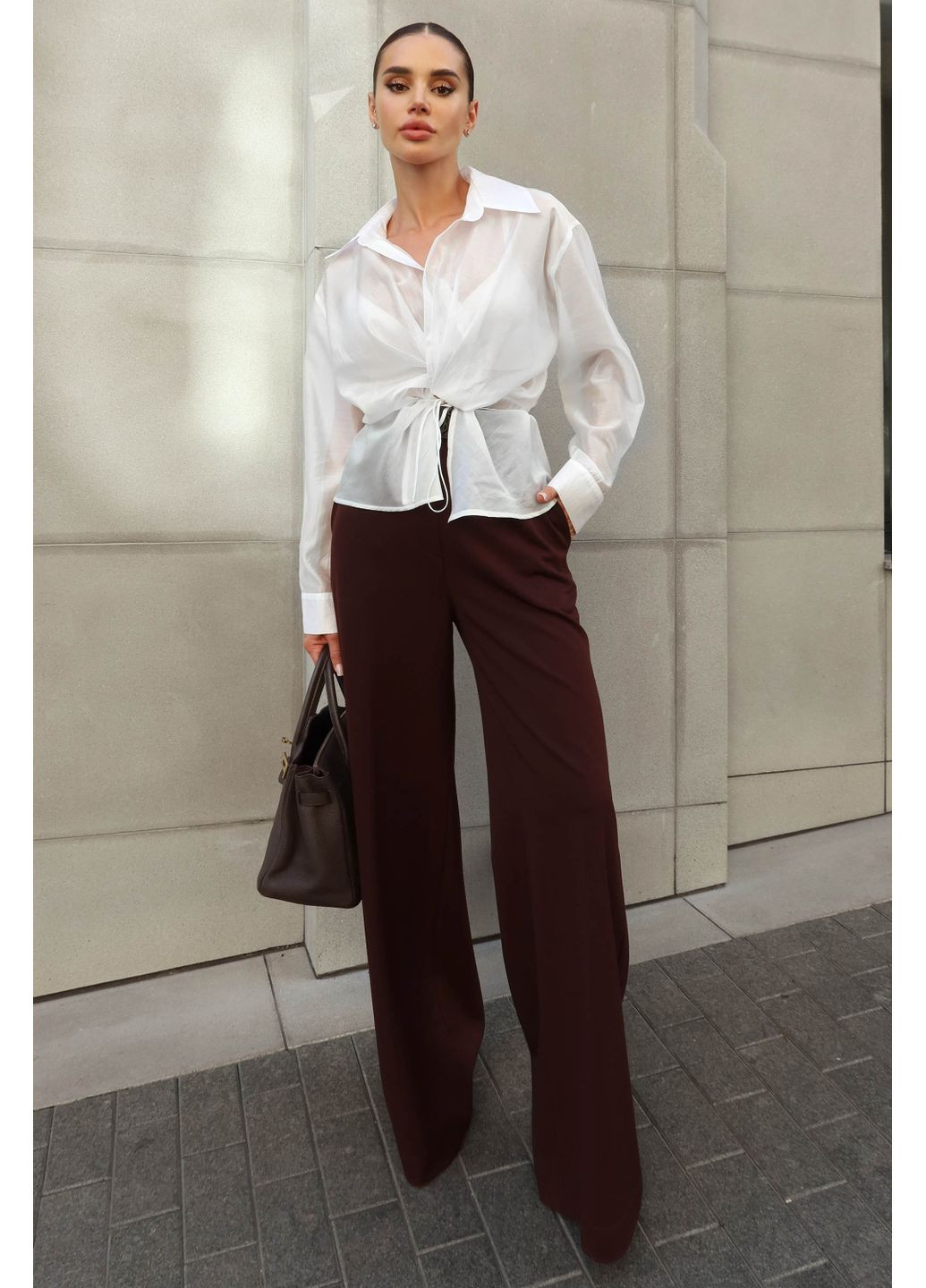 Свободные брюки цвета шоколад Jadone Fashion (357347964)