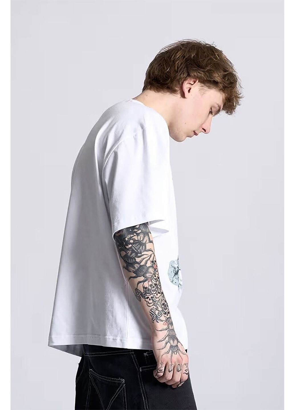 Біла чоловіча оверсайз футболка ice білого кольору OGP