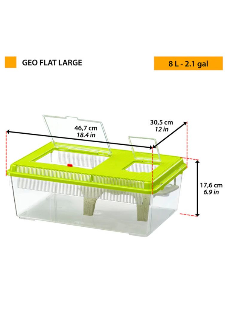 Контейнер для мелких животных, рыб, черепах и насекомых Geo Flat Large 8 л 46.7x30.5x17.5 см 60043099 Ferplast (267147608)