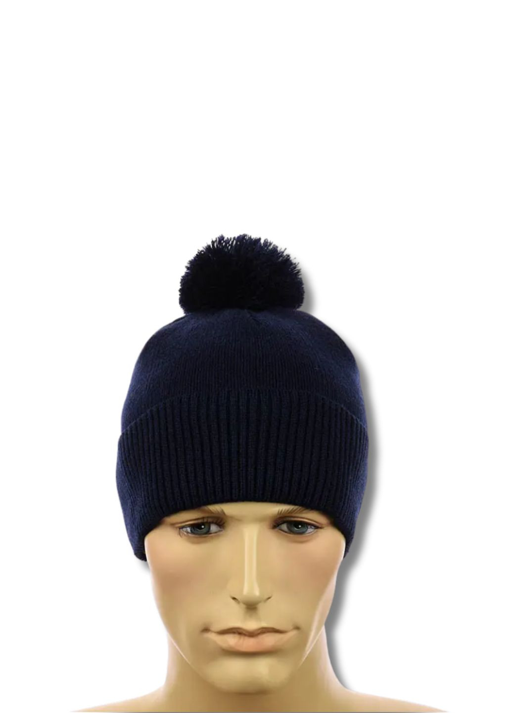 Зимова шапка з помпоном на флісі No Brand Шапка с помпоном (339596956)