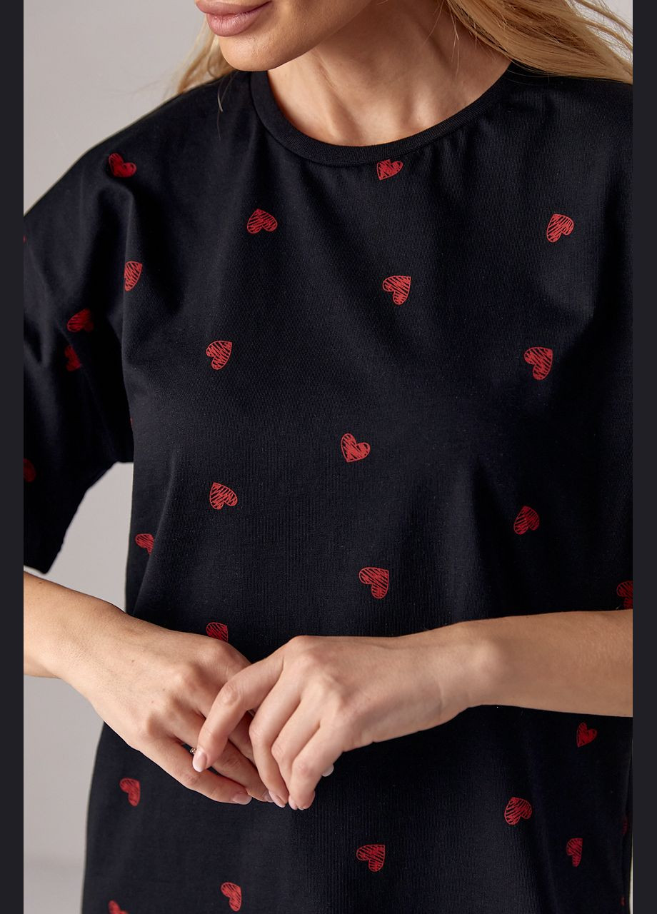 Женская футболка украшена сердечками Lurex - (292981082)