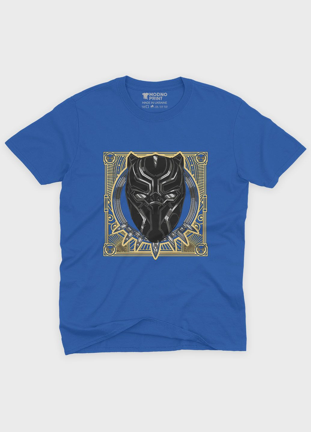 Синя демісезонна футболка для хлопчика з принтом супергероя - чорна пантера (ts001-1-brr-006-027-003-b) Modno