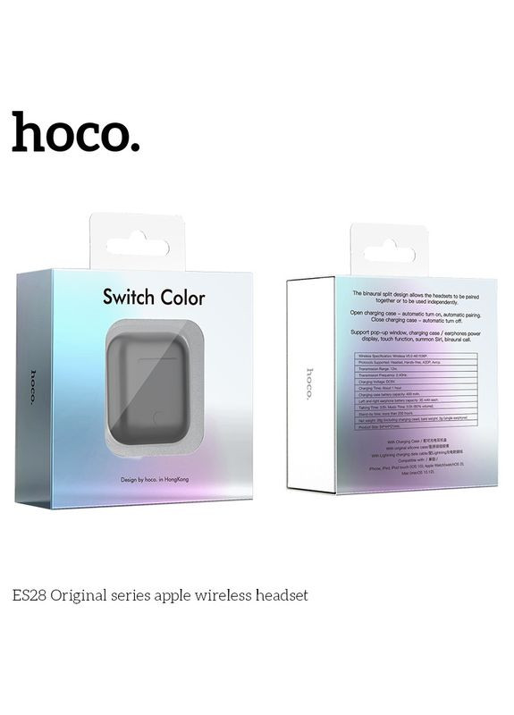 TWS-навушники бездротові Bluetooth ES28 з кабелем лайтінг Hoco (280877651)
