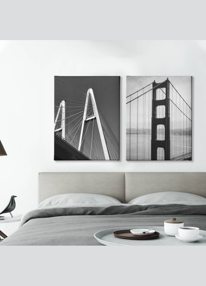 Модульная картина из двух частей Мостовые Опоры 123x80 см (MK21203) Malevich Store (333338898)