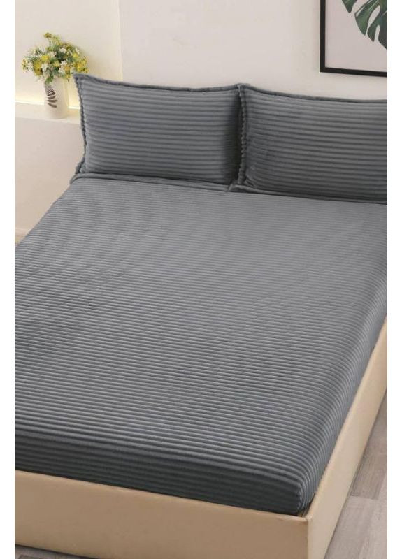 Комплект: Простыня на резинке и 2 наволочки однотонные (p-18788) Носи своє (370656587)