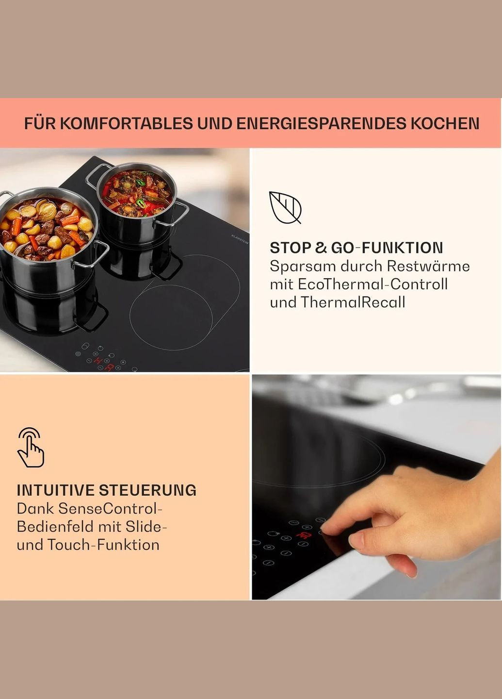 Варочная поверхность Virtuosa 5 Черный (10041117) Klarstein (338194844)