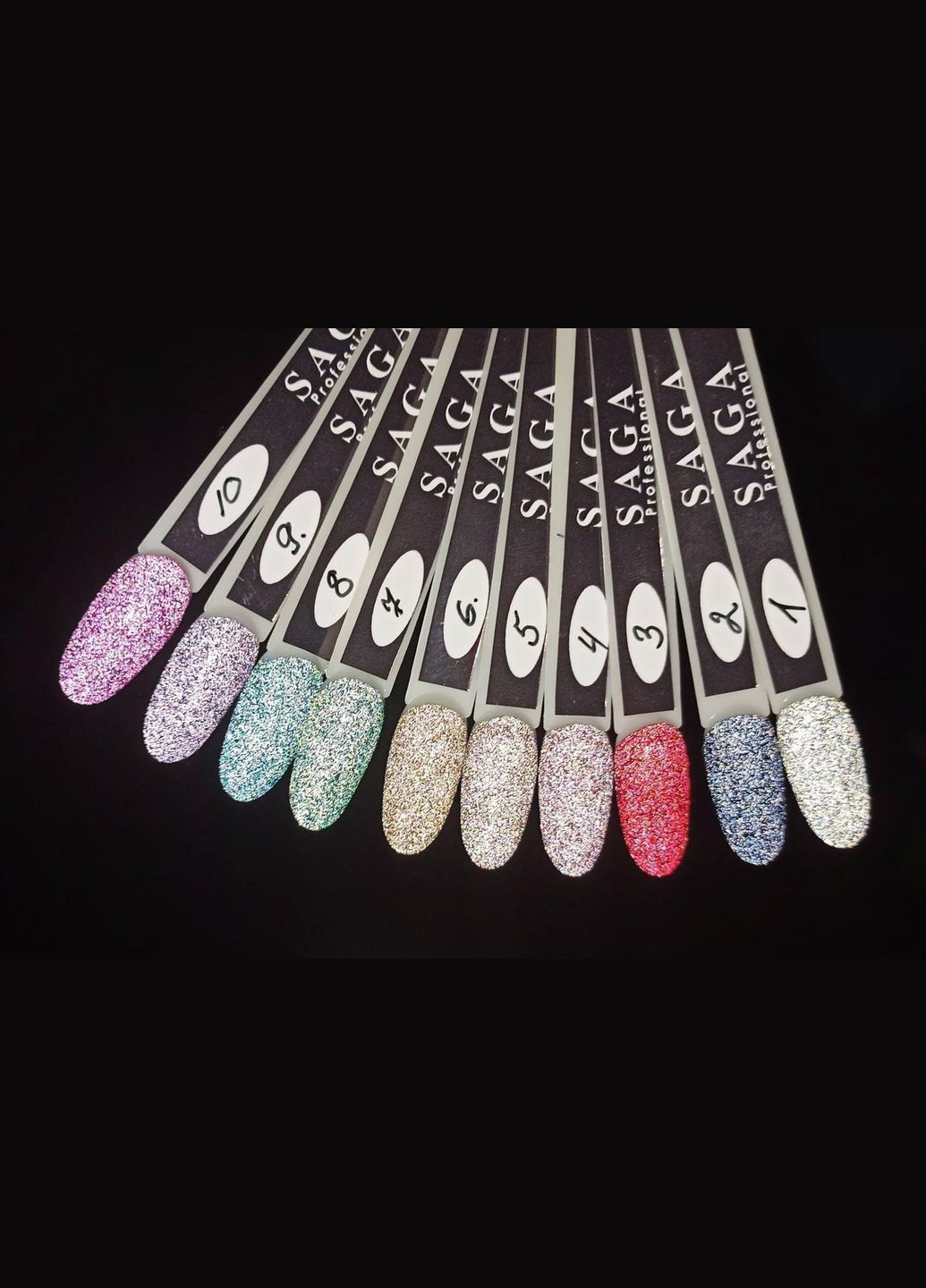 Светоотражающий Гель-лак для ногтей FIERY GEL № 01, 9 мл Серебро, серый с микроблеском Saga (342376331)