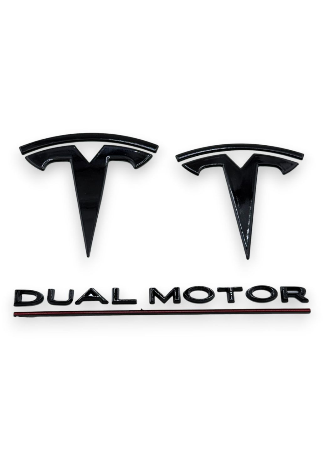 Комплект емблем на капот і багажник Model Y + напис на багажник Dual Motor чорний глянець Performance Tesla (354698637)