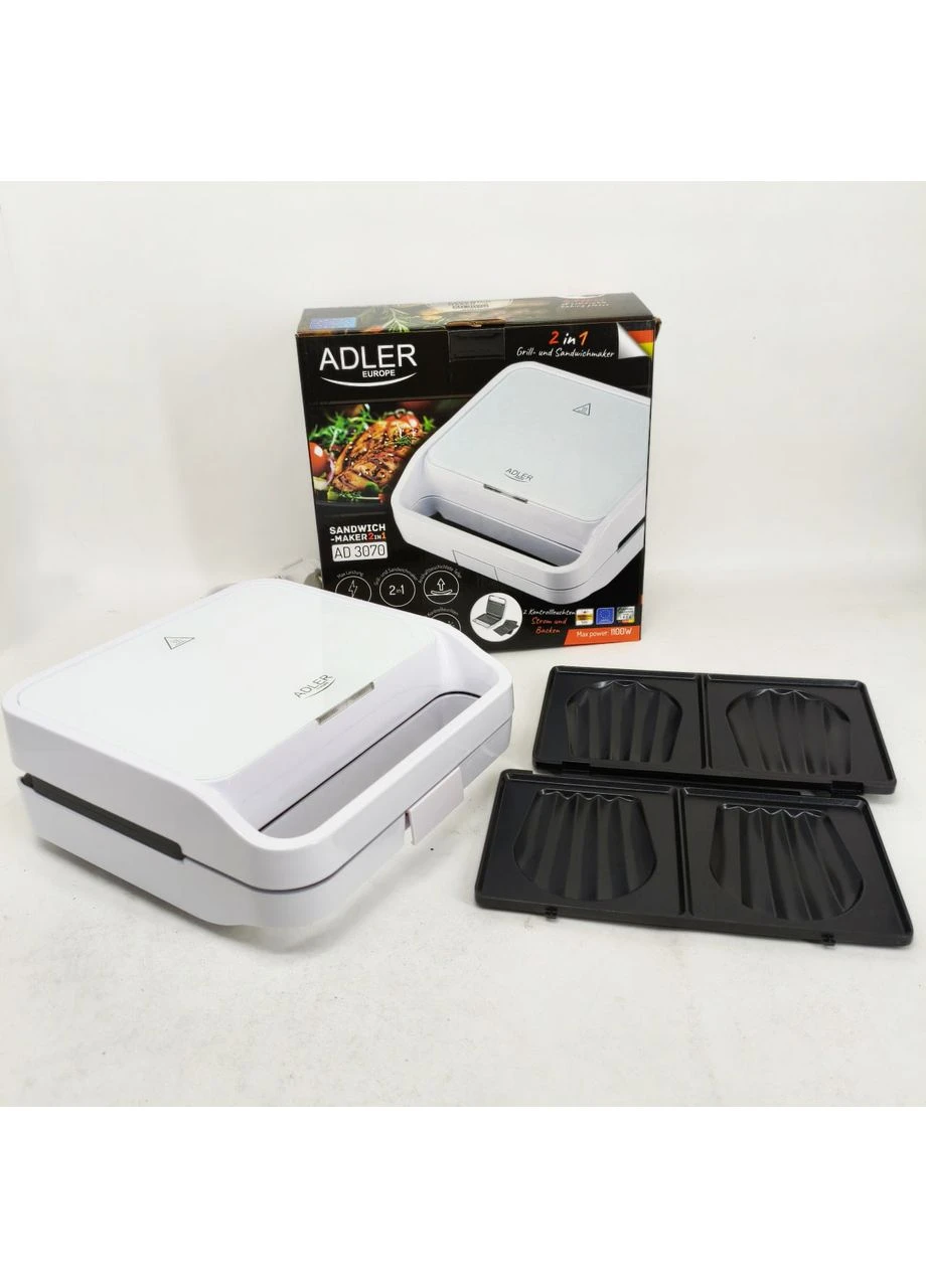 Бутербродниця AD 3070 2в1 1100Вт White Adler (397322808)