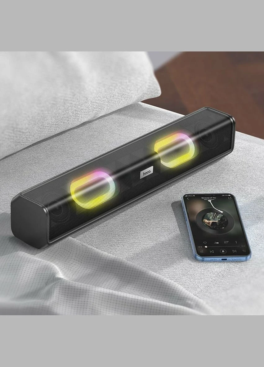 Портативная колонка BS49 Dazzling sound desktop wireless speaker Black Hoco (300678964)