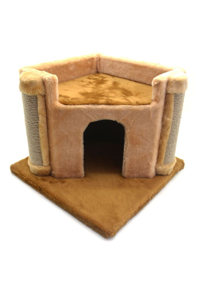 Будиночок Кігтеточка Драпак з хутра для кішок Вежа 35х44х44 см джут Zoo-hunt (280851512)