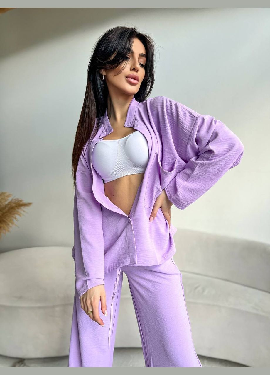 Жіночий костюм-двійка колір фіолетовий р.42/44 454369 New Trend (290111703)